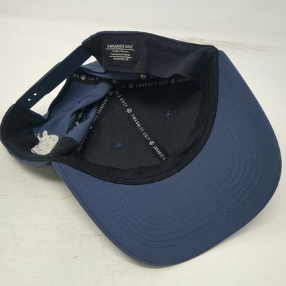 Swannies Golf Snapback Hat Blue OSFM Revere Club Floral Swan Logo Performance