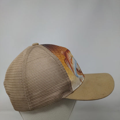 Just Hook Em Redfish Snapback Trucker Hat Multicolor One Size Mesh Back
