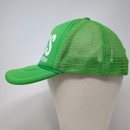 bdvibez Grass Green White One Size Trucker Hat Snapback Mesh 5 Panel Rope Foam