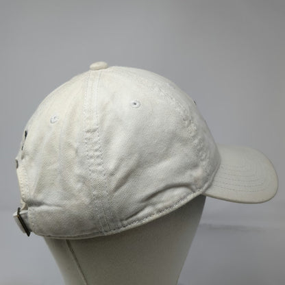 Adidas Trefoil Logo Baseball Cap White One Size Slideback Cotton Pinstripe Hat