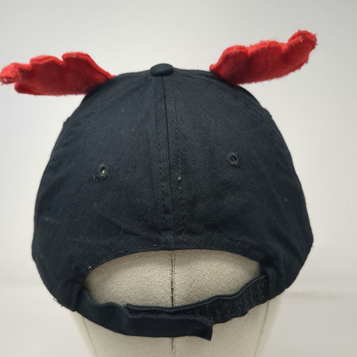 5 Panel Black Red Hat OSFM Oh Deer Reindeer Antlers Christmas Holiday Graphic