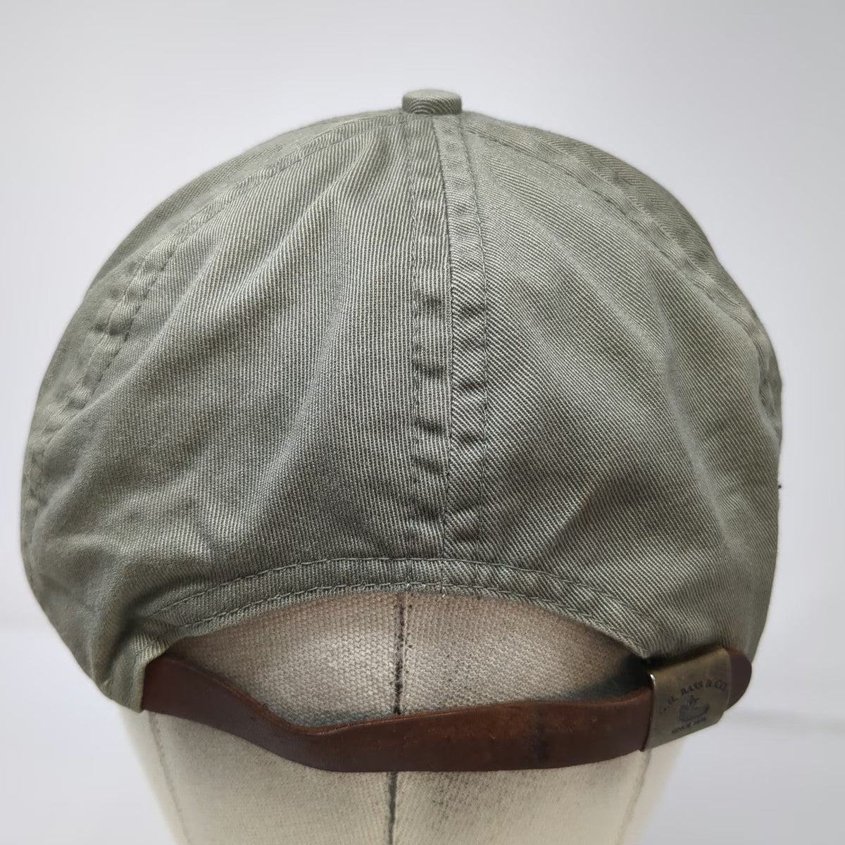 G.H. Bass & Co. Baseball Cap Green Nautical Flags Leather Slideback Hat Vintage