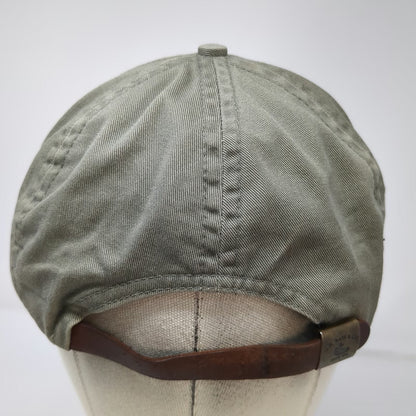G.H. Bass & Co. Baseball Cap Green Nautical Flags Leather Slideback Hat Vintage