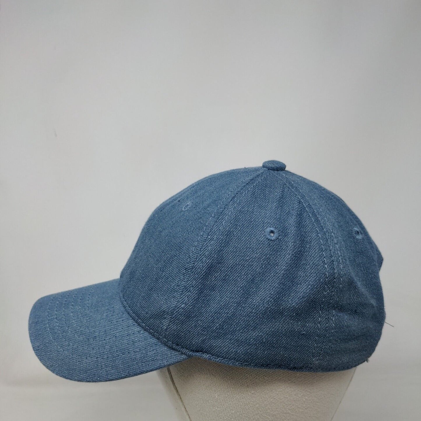 Unbranded Slideback Hat Blue One Size Adjustable Vented Holes 6 Panel Blank