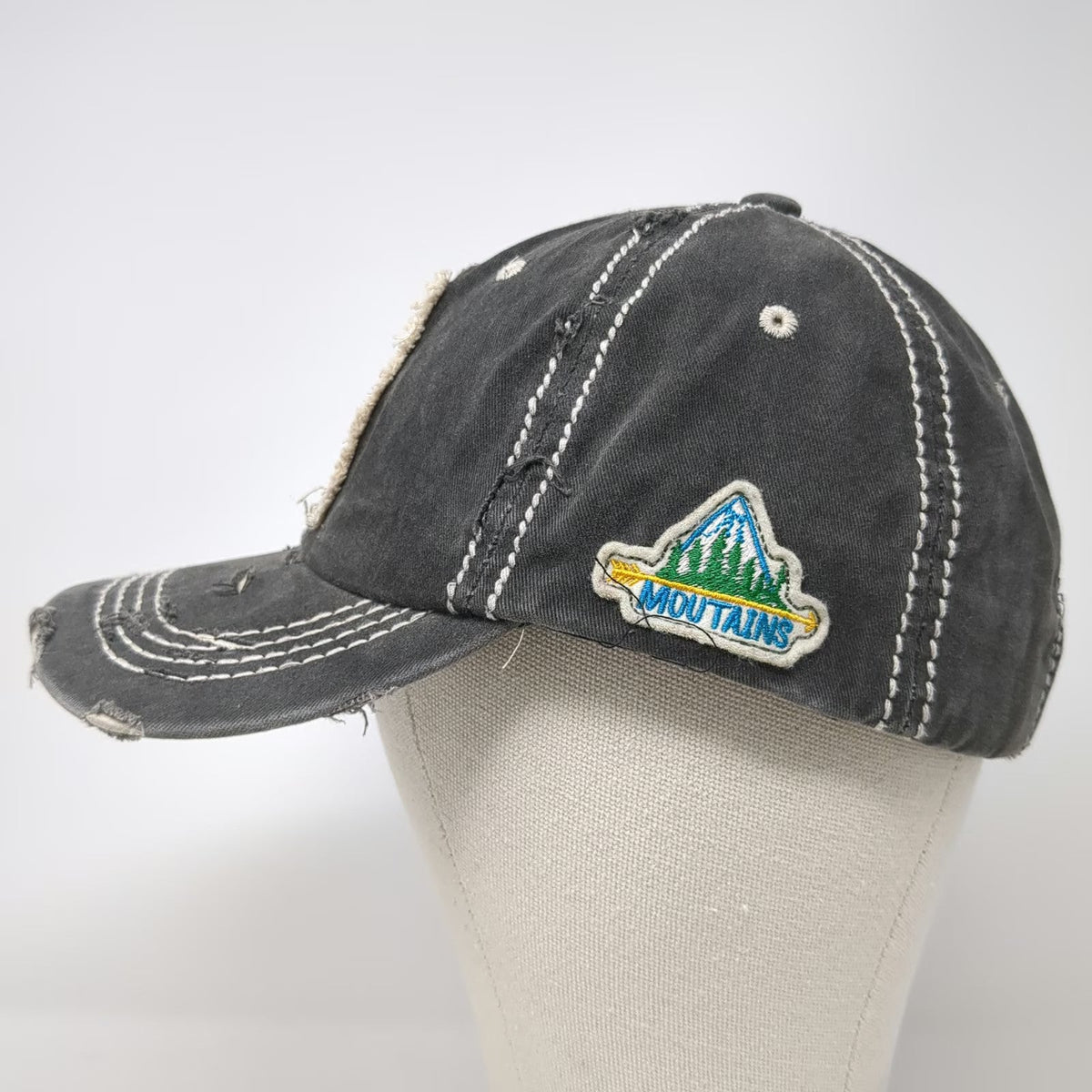 4350 District Baseball Cap Gray OSFM Hike More Worry Less Hiking Mountain Hat