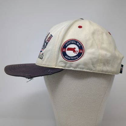 Shells Vintage 5 Panel Beige Hat One Size Snapback Boston Skyline Massachusetts
