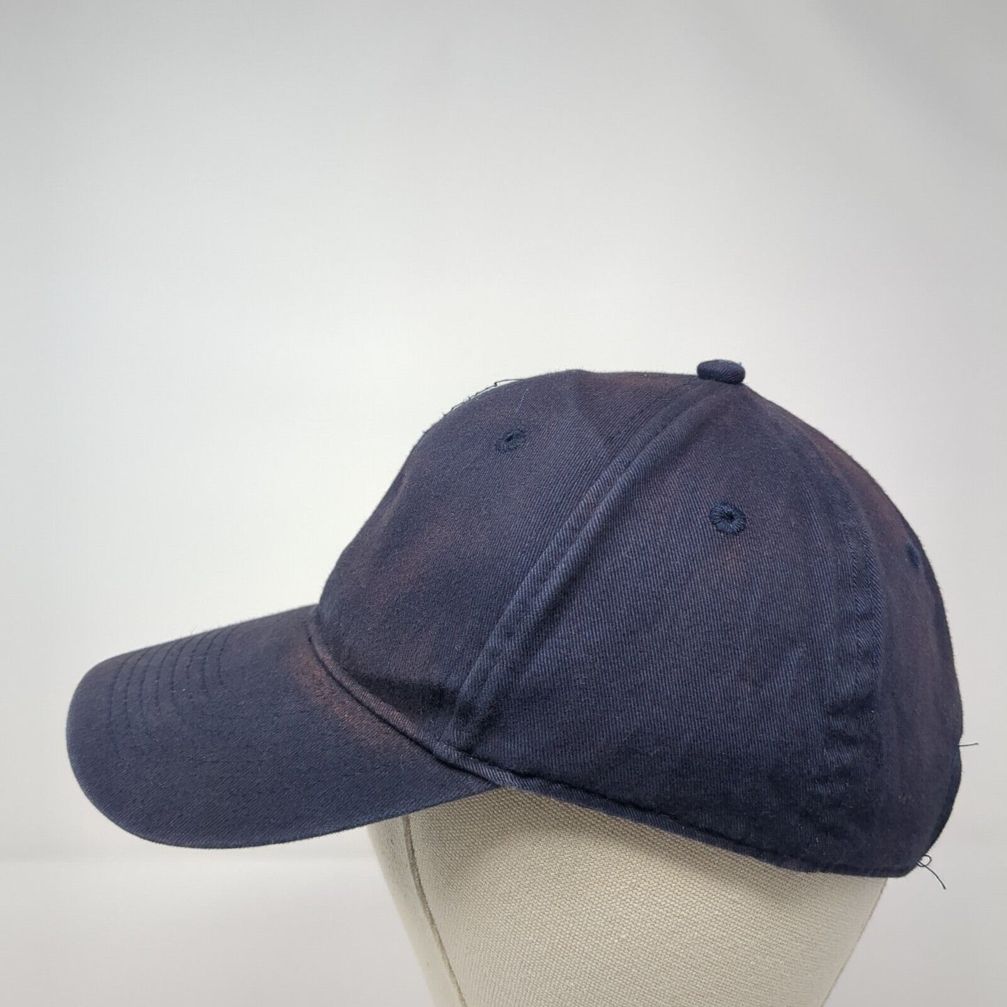 George Strapback Hat Blue One Size Adjustable Vented Holes 6 Panel Blank