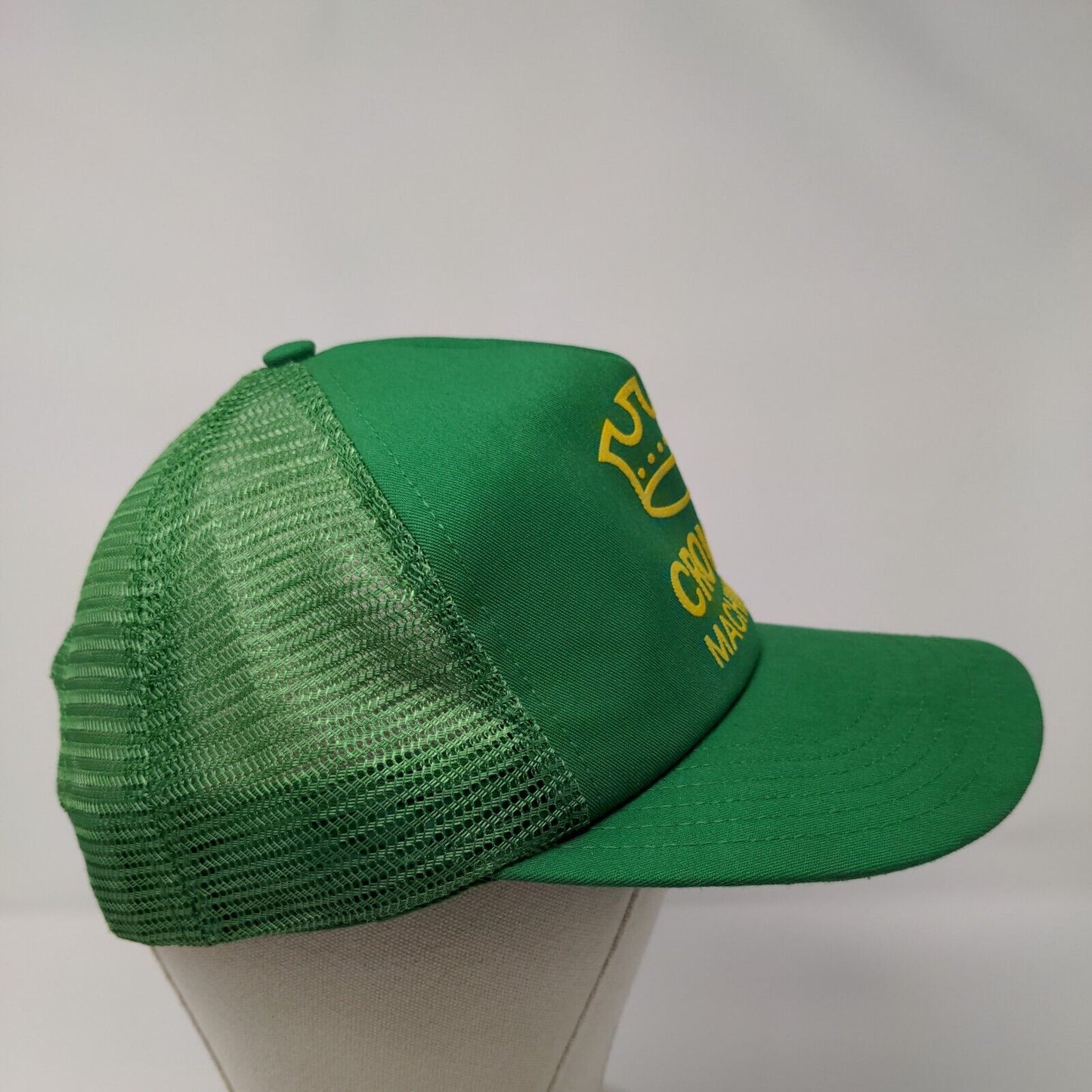 Crown Machinery Snapback Trucker Hat Green OSFA Adjustable Mesh Back