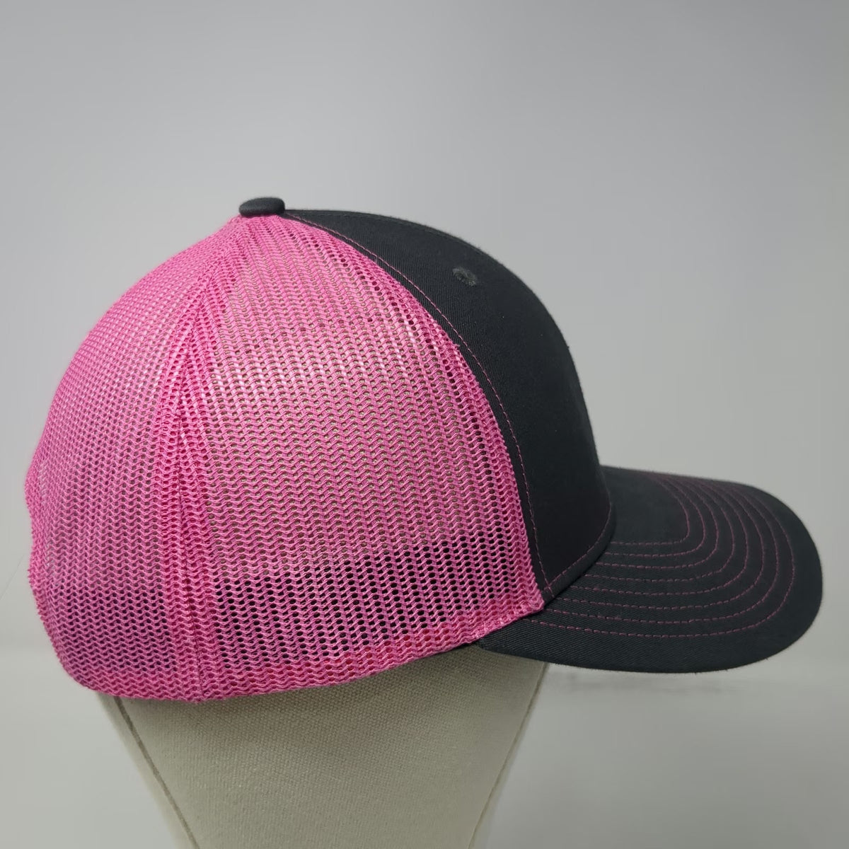 Richardson Trucker Hat Gray Pink One Size Logoff Brewing Mesh Back Snapback