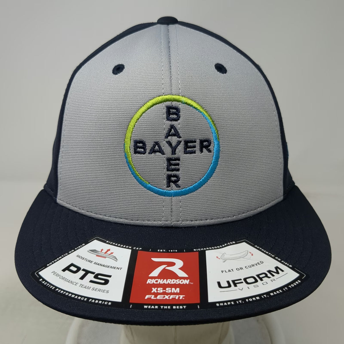 Richardson Baseball Cap Blue S Bayer Logo OnePSS Flexfit UFORM Performance Hat