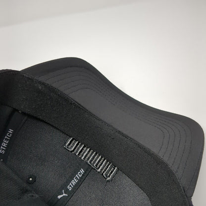 PUMA Fitted Hat Black One Size Stretch Embroidered Logo Vent Holes