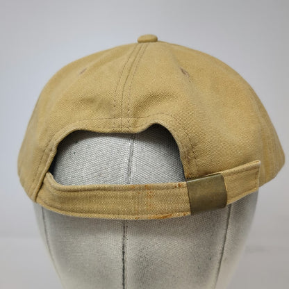 Labor Baseball Cap Brown One Size Adjustable Canvas Hat White Script Embroidery