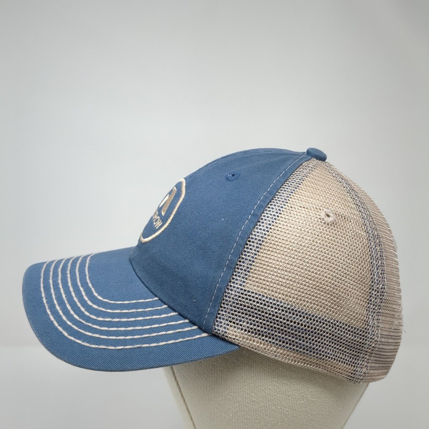Asgrow Strapback Mesh Back Trucker Hat Blue One Size Adjustable Outdoor