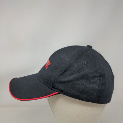 Sanitec Fitted Hat Black S/M Embroidered Vented Holes 6 Panel Nu-Fit KC Caps