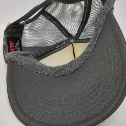 OTTO Trucker Hat Gray OSFM The Yoga Garage Logo Foam Mesh Snapback Rope Detail
