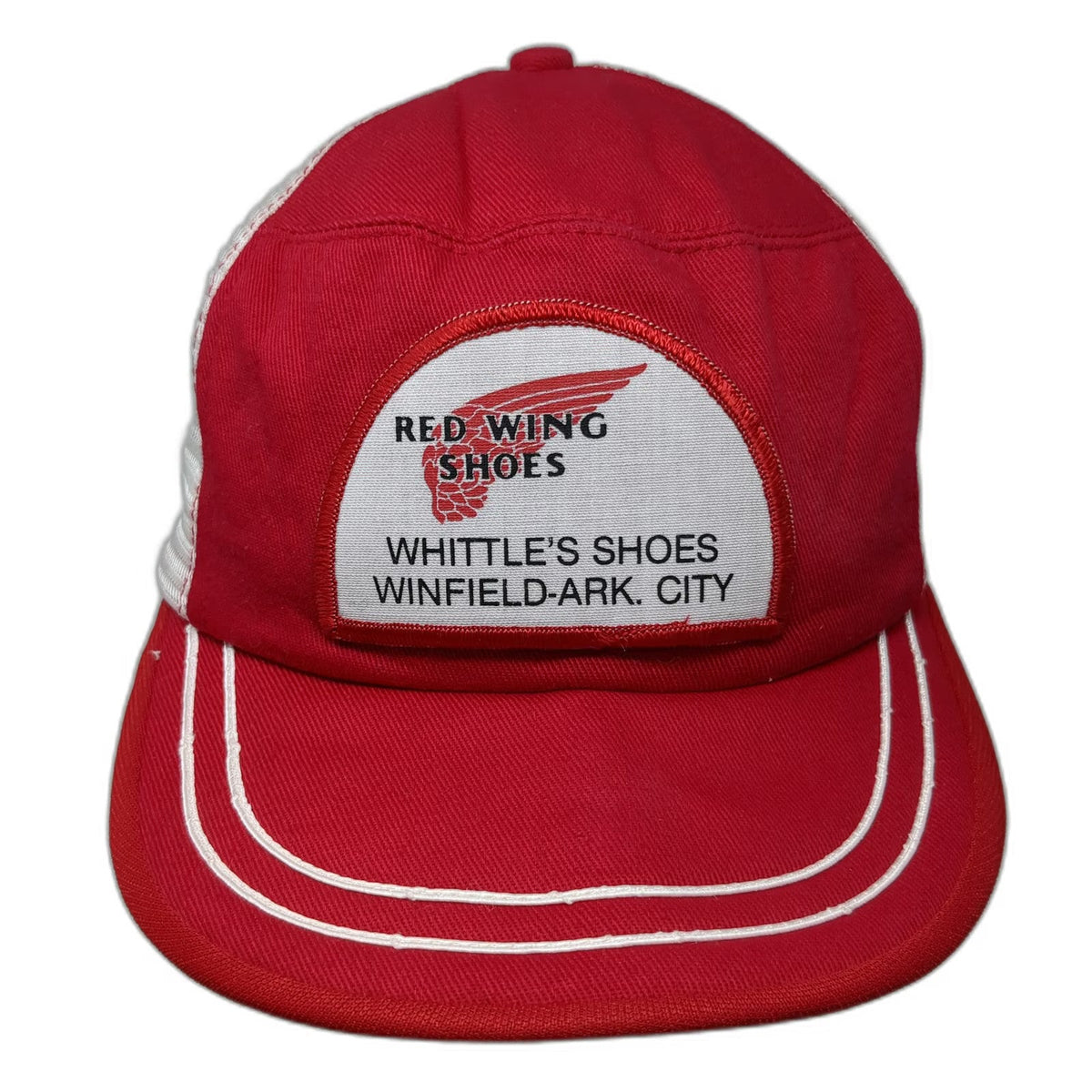 Kap King Trucker Hat Red 7 3/8 Wing Shoes Whittle's Winfield Ark Mesh Snapback