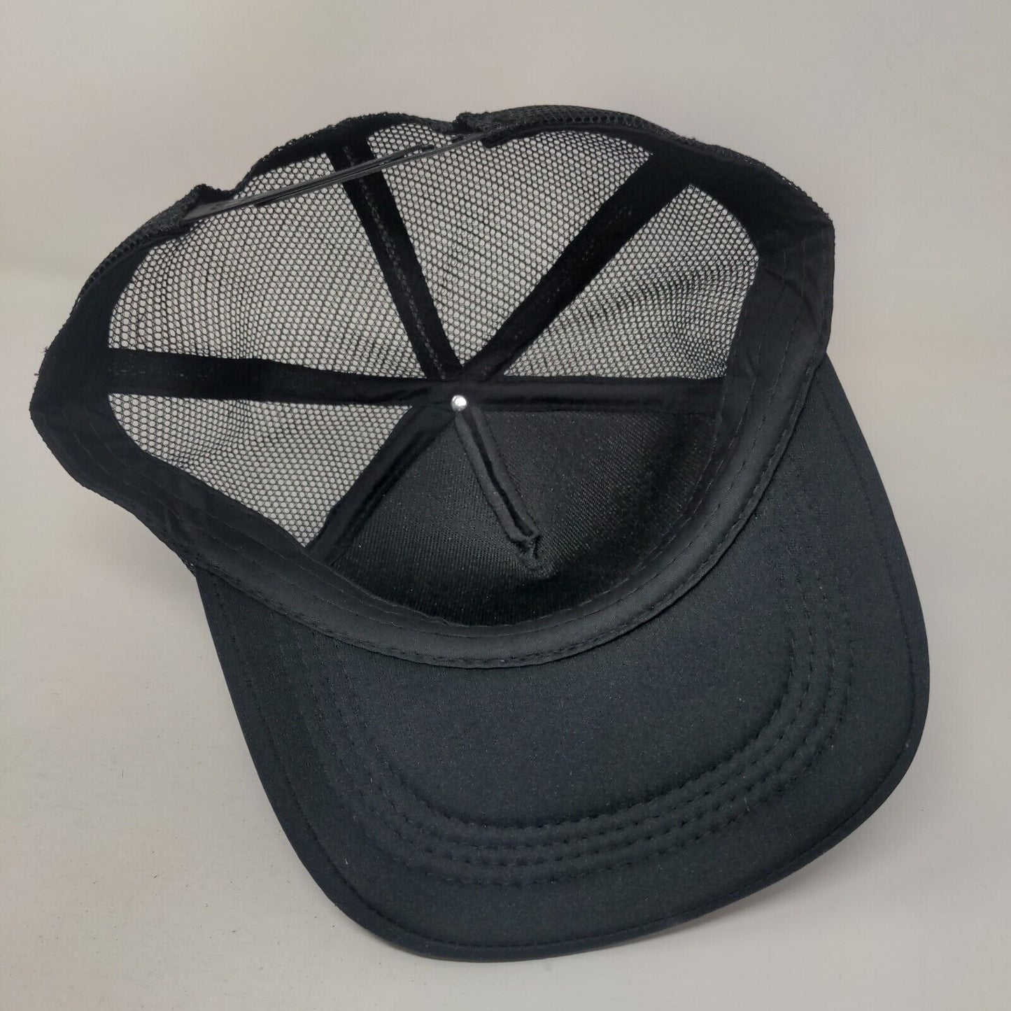 Smiling Face Snapback Mesh Back Trucker Hat Black One Size Breathable