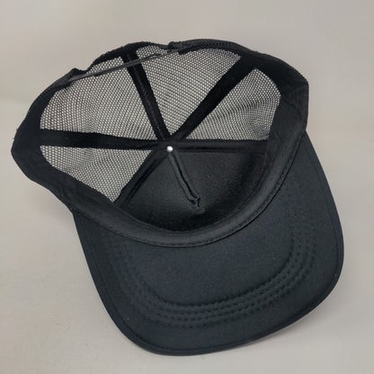 Smiling Face Snapback Mesh Back Trucker Hat Black One Size Breathable