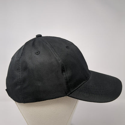 Unbranded Strapback Hat Black One Size Adjustable Vented Holes 6 Panel Blank