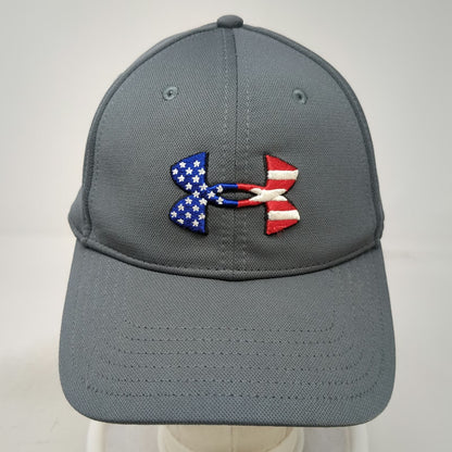 Under Armour Baseball Cap Gray XL Red White Blue Freedom American Flag Logo Hat