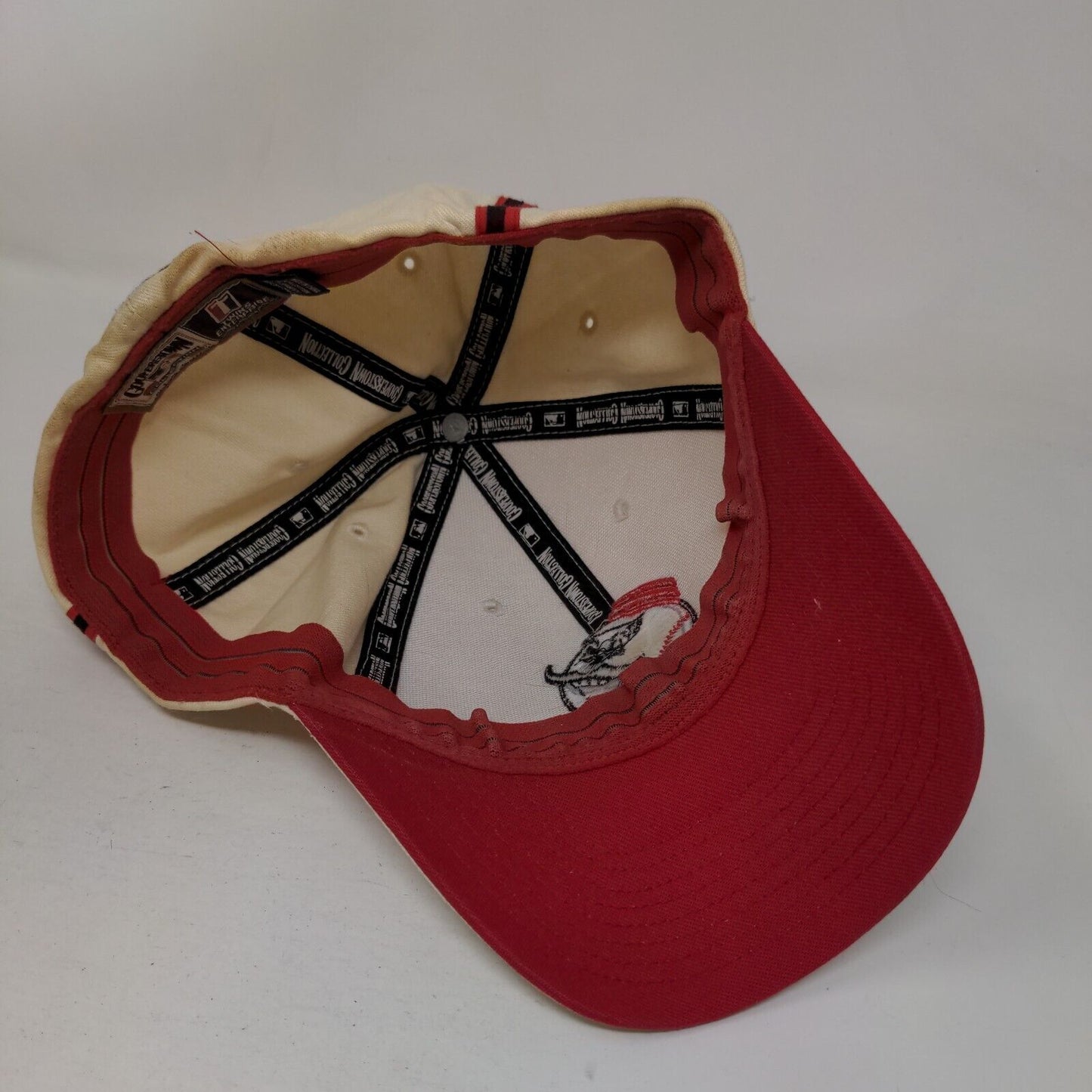 Twins Enterprise Cooperstown Collection Cincinnati Reds Hat Tan OSFA MLB Logo