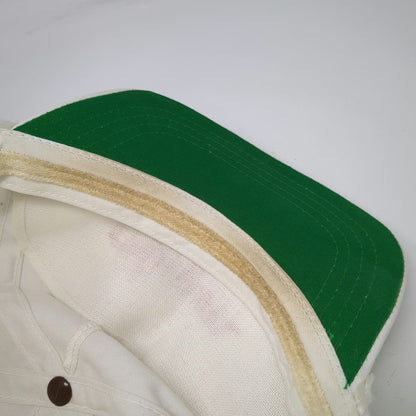 Hogan 5 Panel White One Size Rope Snapback Golf Hat Green Underbrim Script Logo