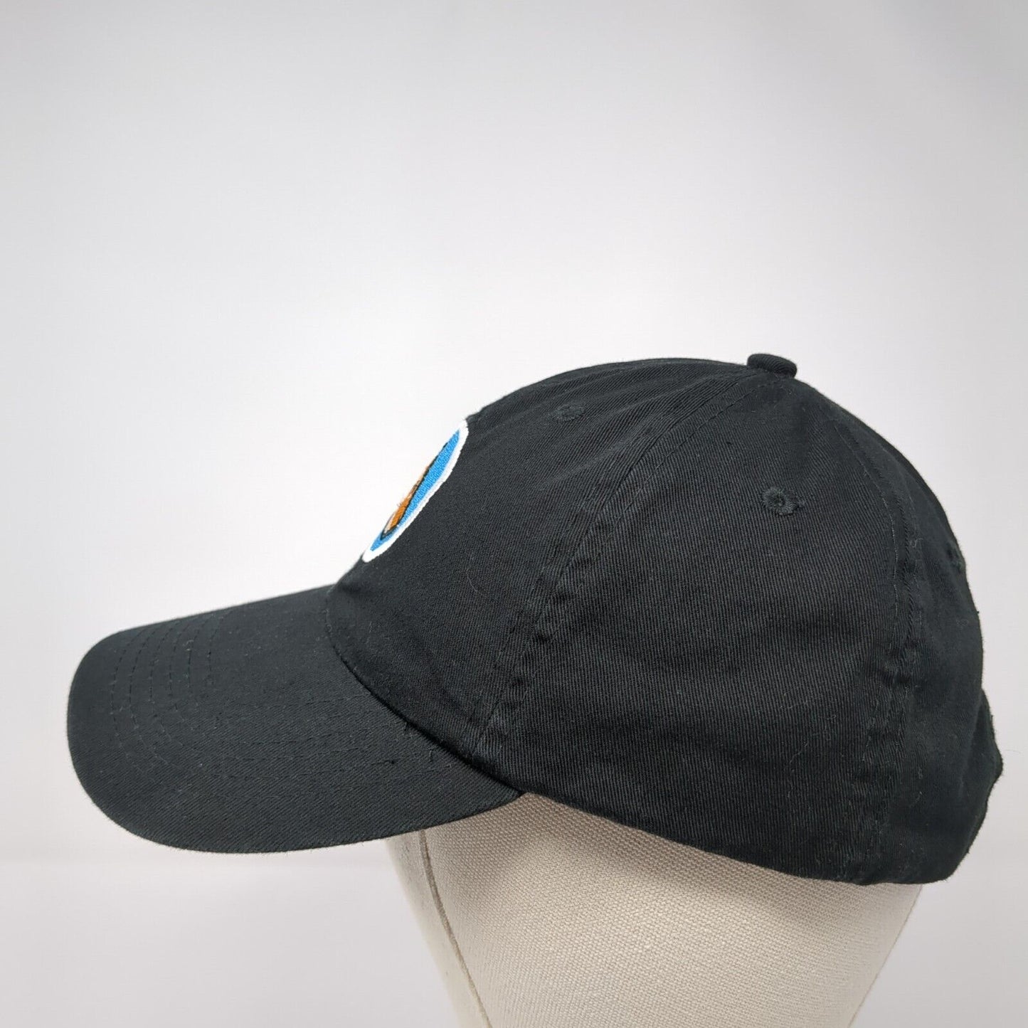 Unbranded Slideback Hat Black One Size Adjustable Embroidered 6 Panel Cotton