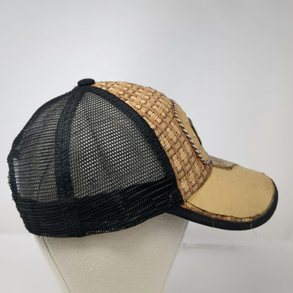 Zacatecas Brown Trucker Hat One Size Snapback Mesh Ostrich Straw Hair Hide