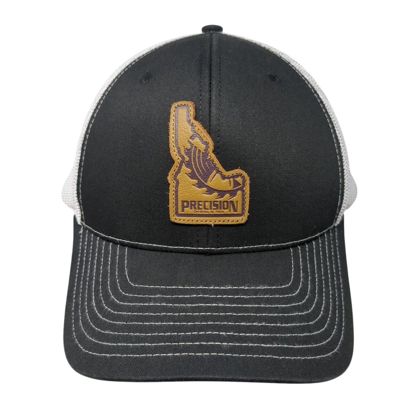 Precision Snapback Trucker Hat Black OS Adjustable Mesh Back 6 Panel Richardson