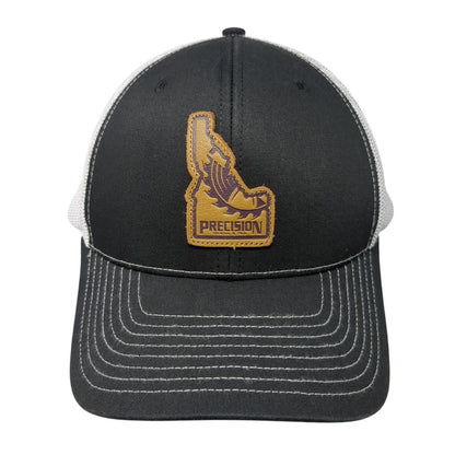 Precision Snapback Trucker Hat Black OS Adjustable Mesh Back 6 Panel Richardson