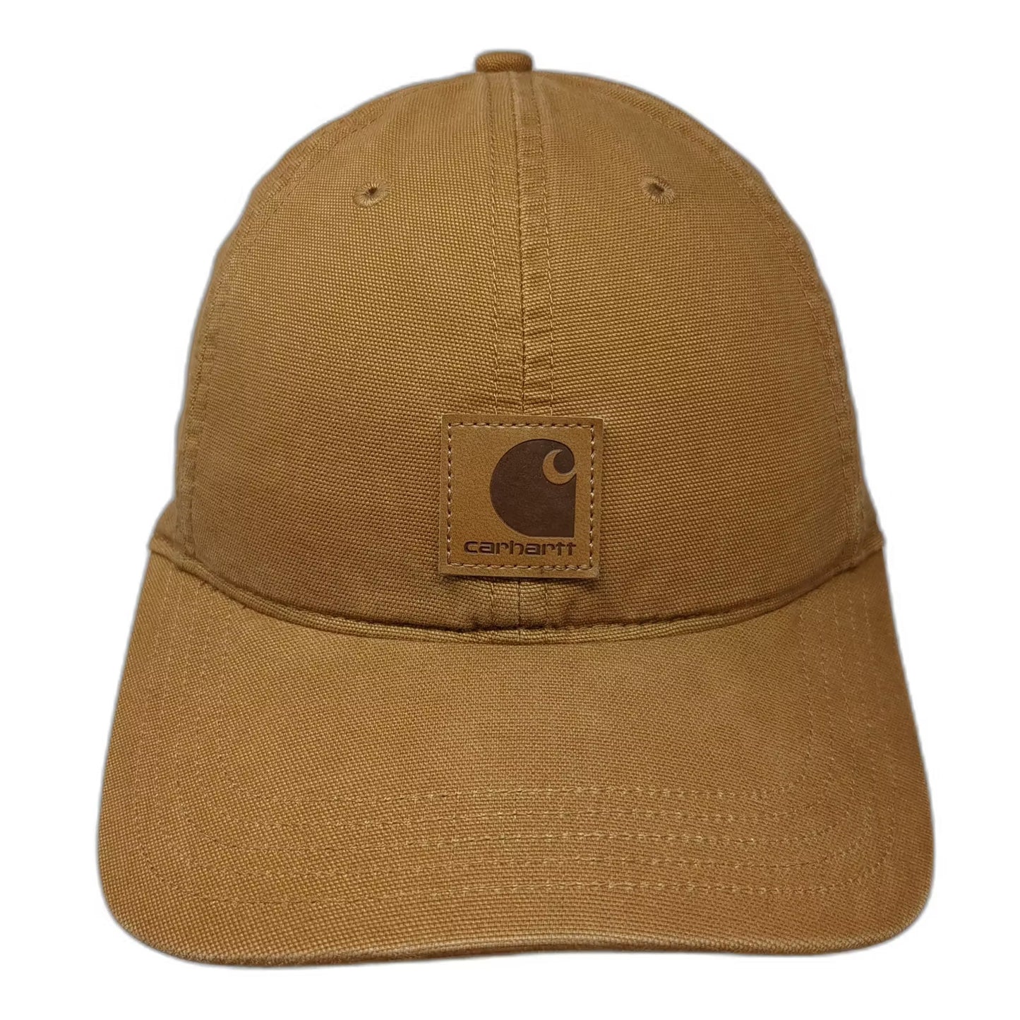 Carhartt Baseball Cap Brown One Size Adjustable Strapback Logo Patch Canvas Hat