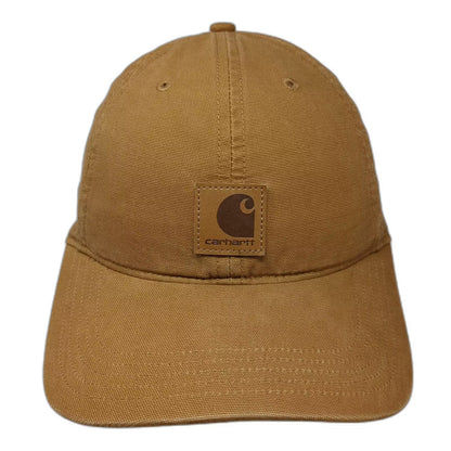 Carhartt Baseball Cap Brown One Size Adjustable Strapback Logo Patch Canvas Hat