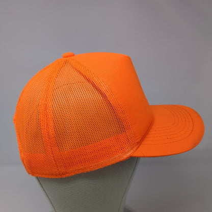 George Snapback Mesh Back Trucker Hat Orange One Size Adjustable Blank