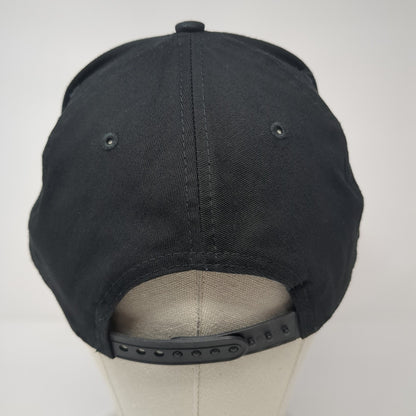New Era Snapback Hat Black One Size Embroidered Logo Solid Adjustable