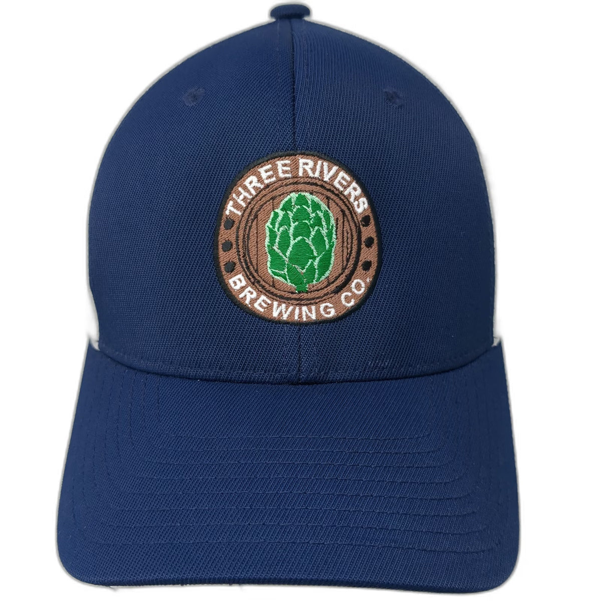 Flexfit Baseball Cap Blue XL Mesh Back Three Rivers Brewing Co Brewery Hop Hat