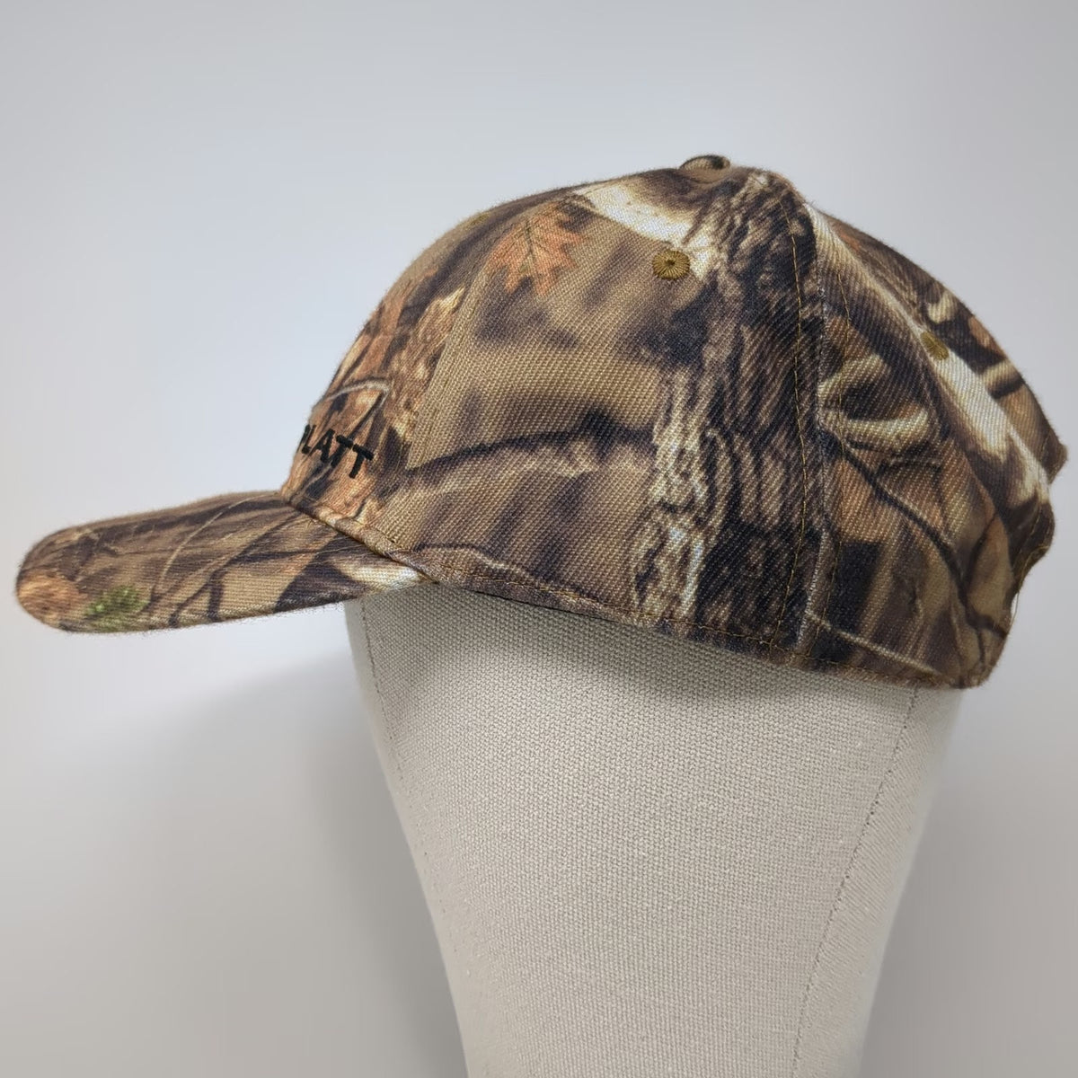 Brown Camo Platt Embroidered Baseball Cap One Size Hat Outdoor Work