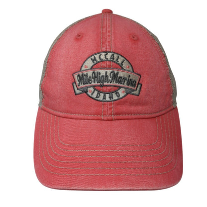 Mile High Marina McCall Idaho Snapback Trucker Hat Pink OS Classic Cut Ahead