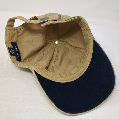 Nautica Baseball Cap Beige One Size Slideback Embroidered Cotton Logo Hat