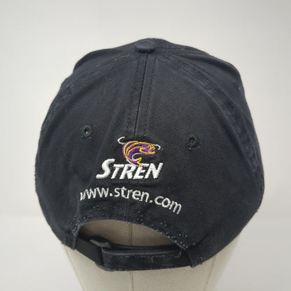 Stren Strapback Baseball Cap Black One Size Adjustable Embroidered 6 Panel