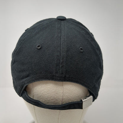 Adidas Slideback Hat Black One Size Adjustable Embroidered Vented Holes 6 Panel
