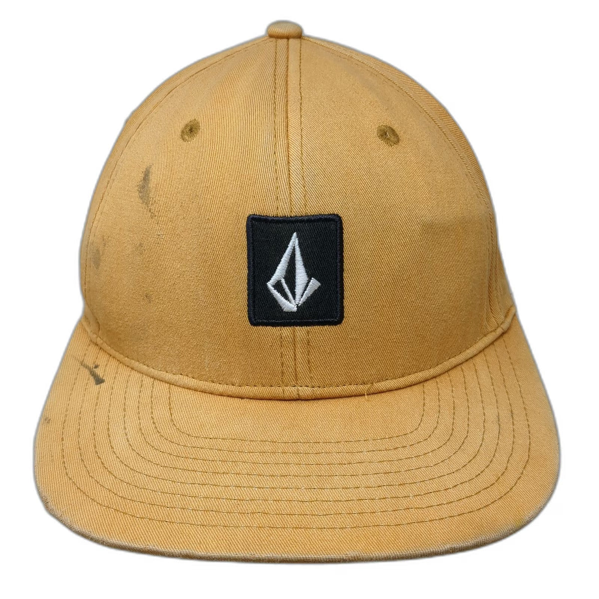 Volcom Snapback Hat Brown One Size Stone Logo Flat Brim 6-Panel Skateboarding