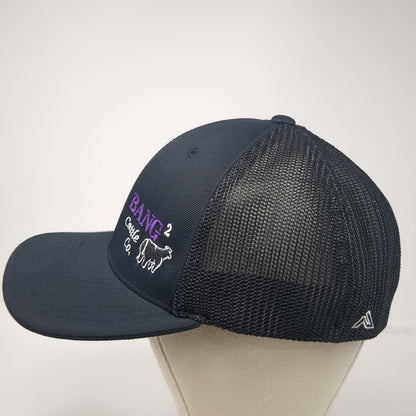 Pacific Headwear Baseball Cap Black 8 Bang 2 Cattle Co Mesh Back Fitted Hat