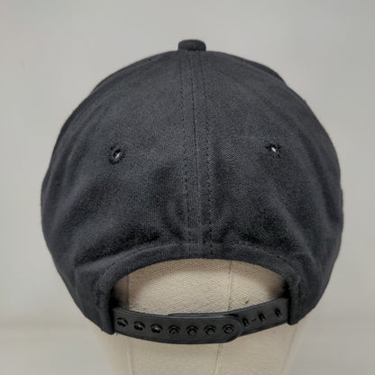 Unbranded Snapback Hat Black OSFA Solid Adjustable Blank Vent Holes