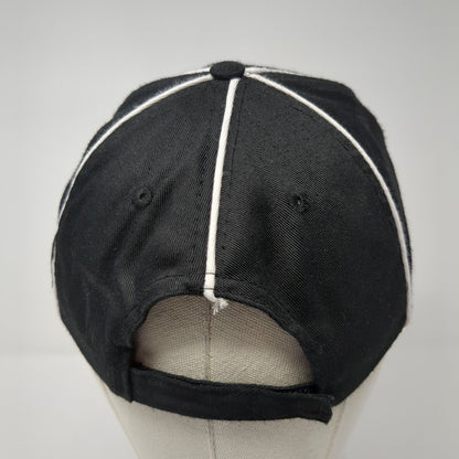 Unbranded Strapback Hat Black One Size Adjustable Vented Holes 6 Panel Blank