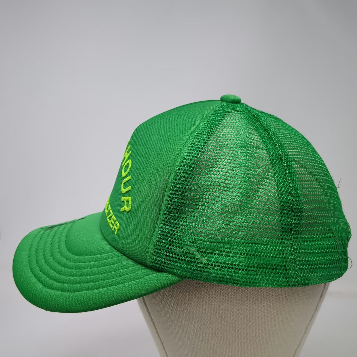 Direct Caps Trucker Hat Green One Size Snapback Mesh Tequila Seltzer Happy Hour