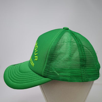 Direct Caps Trucker Hat Green One Size Snapback Mesh Tequila Seltzer Happy Hour