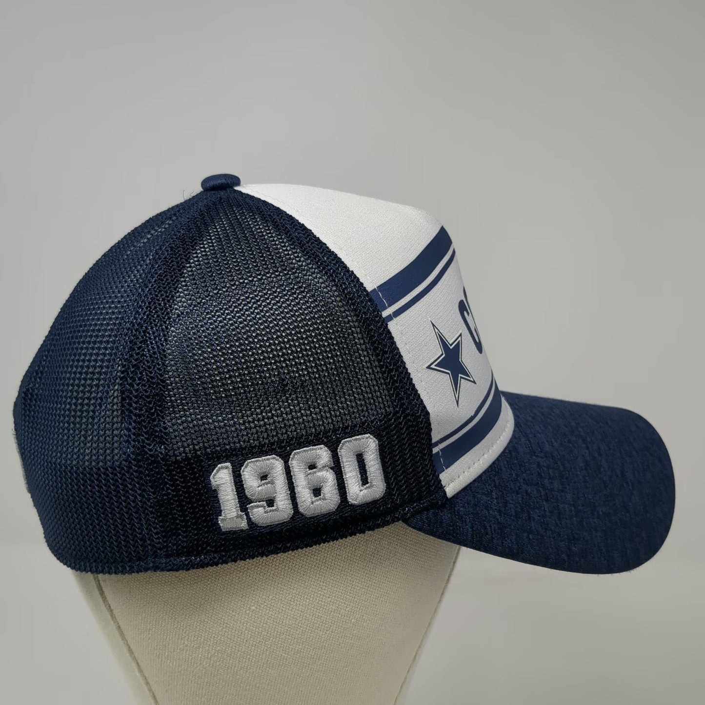 Dallas Cowboys NFL New Era 5 Panel Blue M Hat Mesh Back Stretch Fit 1960 Logo