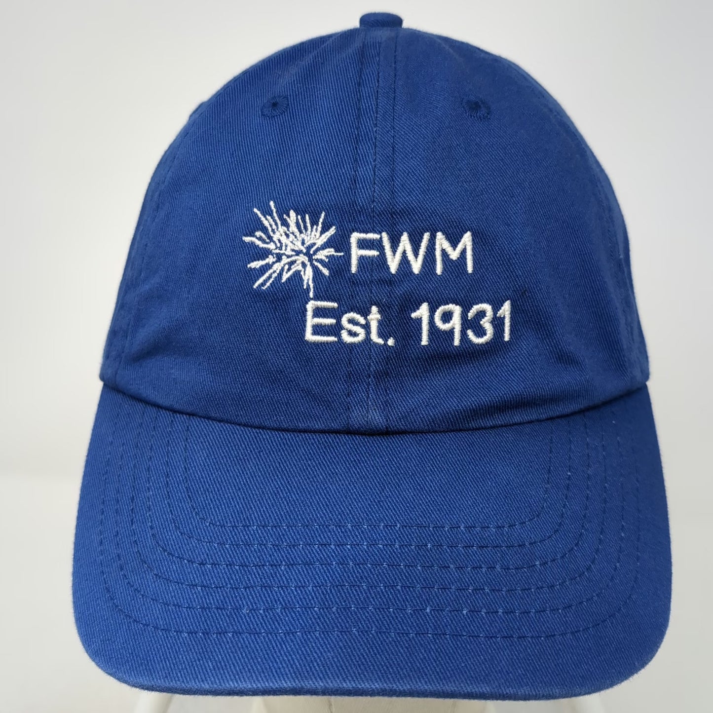 Baseball Cap Blue One Size FWM Est 1931 Embroidered Slideback Cotton hat Strap