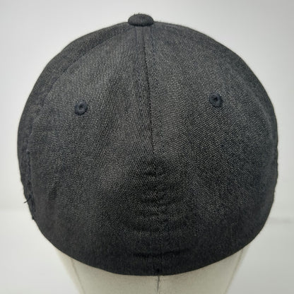 Volcom Baseball Cap Black XL Hat Flexfit Embroidered Logo Stone Curved Brim
