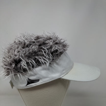 Flair Hair Strapback Sun Visor Hat Hair Wig White One Size Adjustable